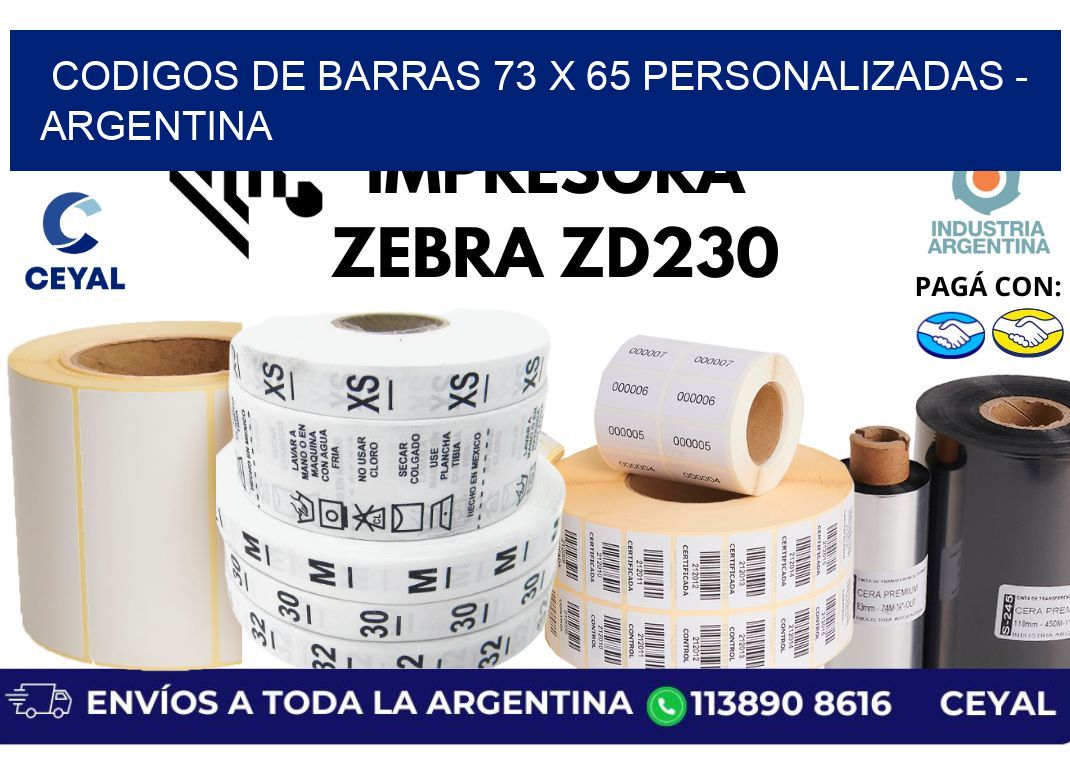 codigos de barras 73 x 65 personalizadas - Argentina