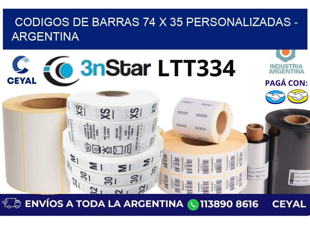 codigos de barras 74 x 35 personalizadas - Argentina
