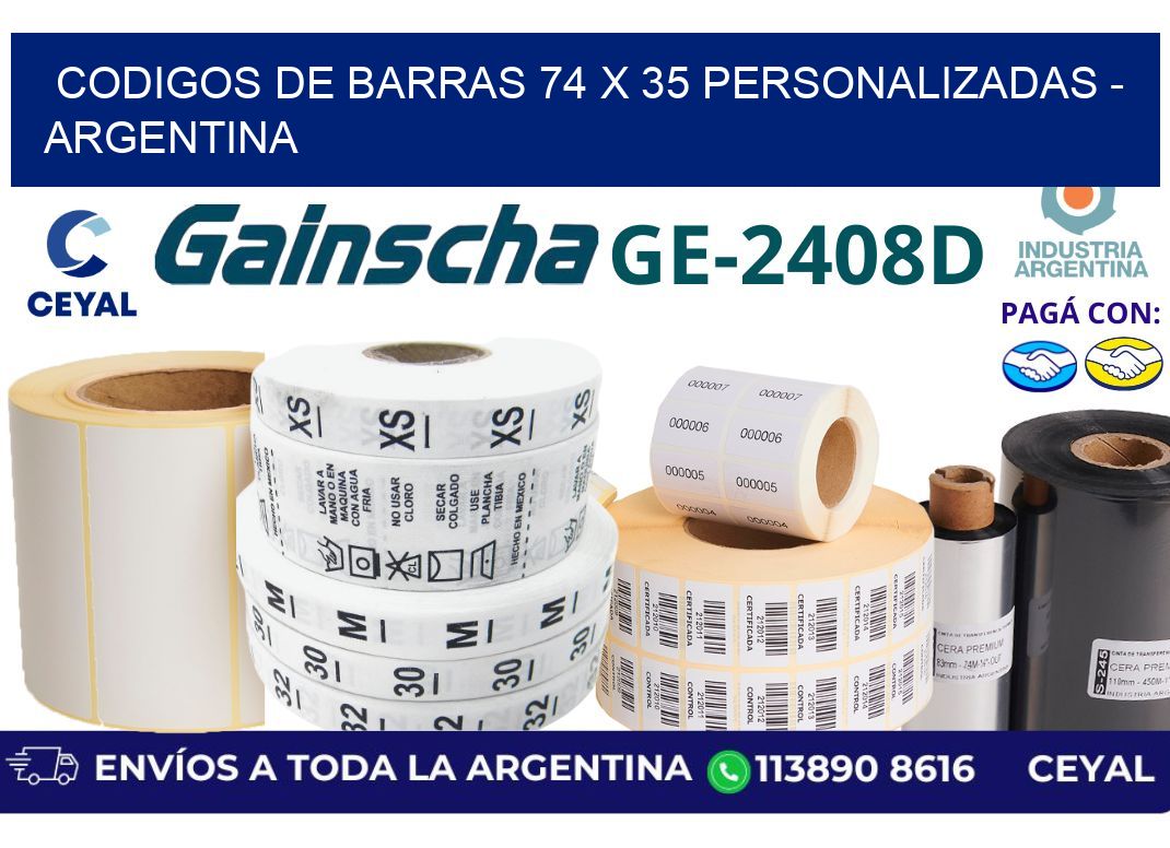 codigos de barras 74 x 35 personalizadas – Argentina