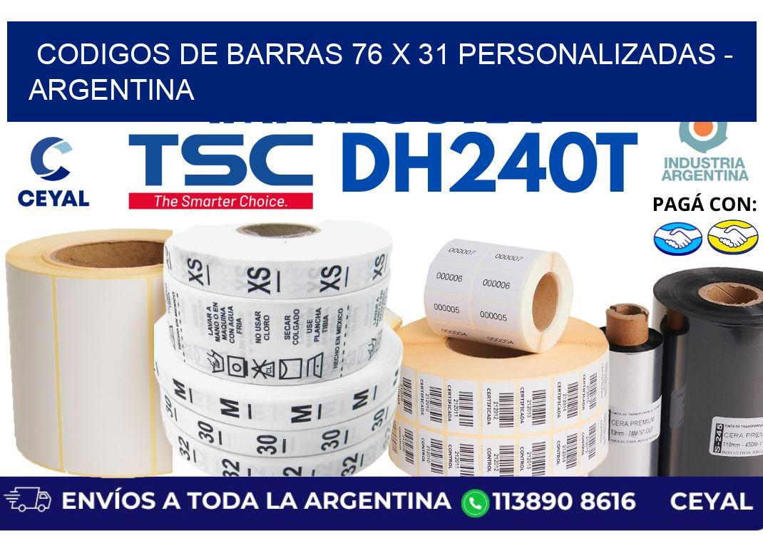 codigos de barras 76 x 31 personalizadas – Argentina