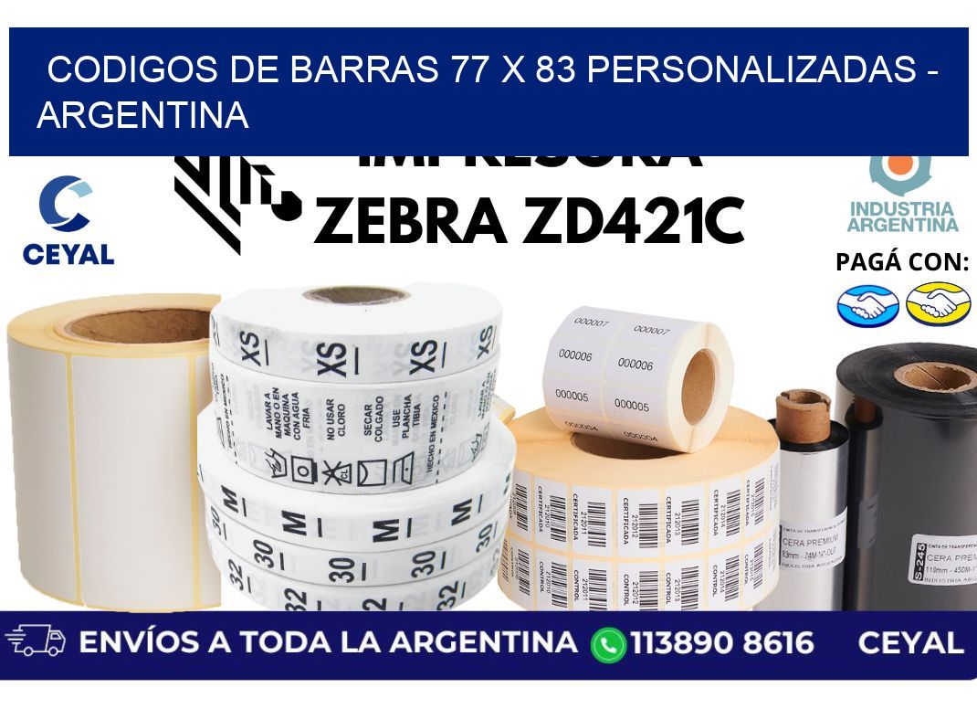 codigos de barras 77 x 83 personalizadas - Argentina