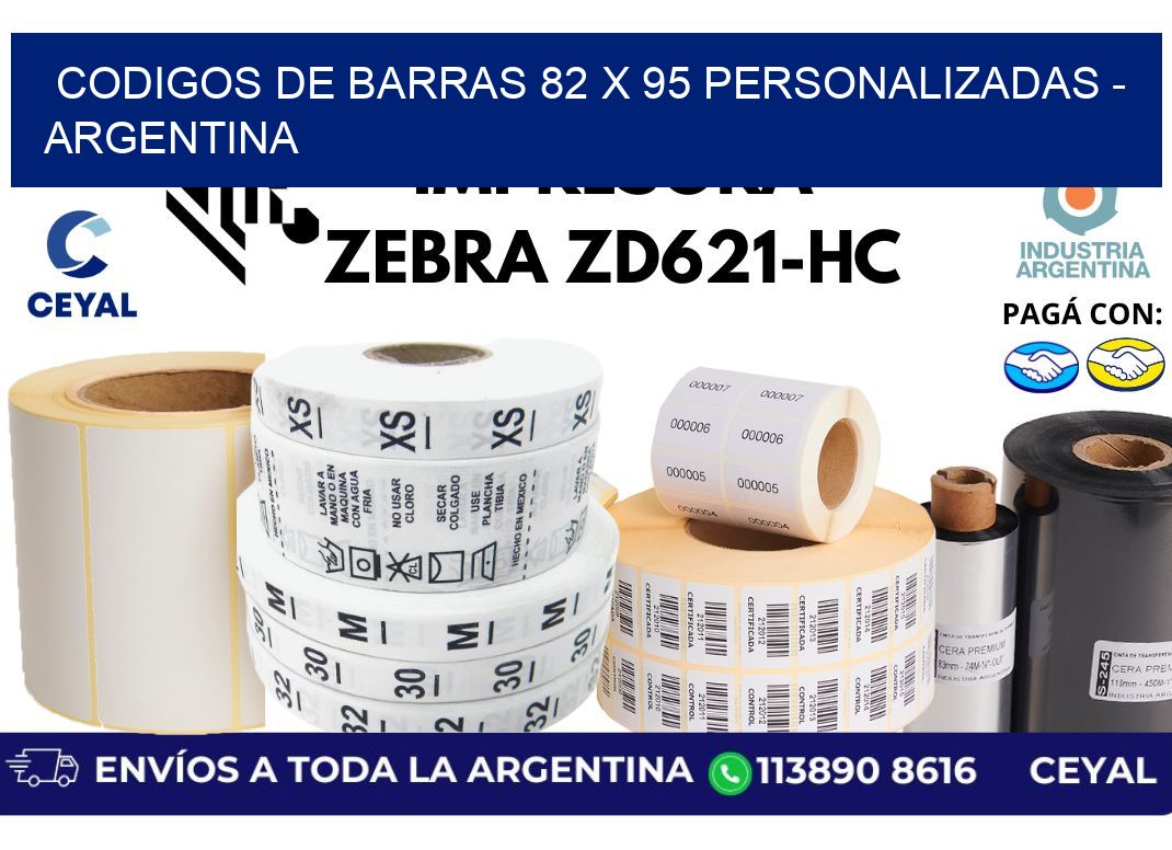 codigos de barras 82 x 95 personalizadas - Argentina