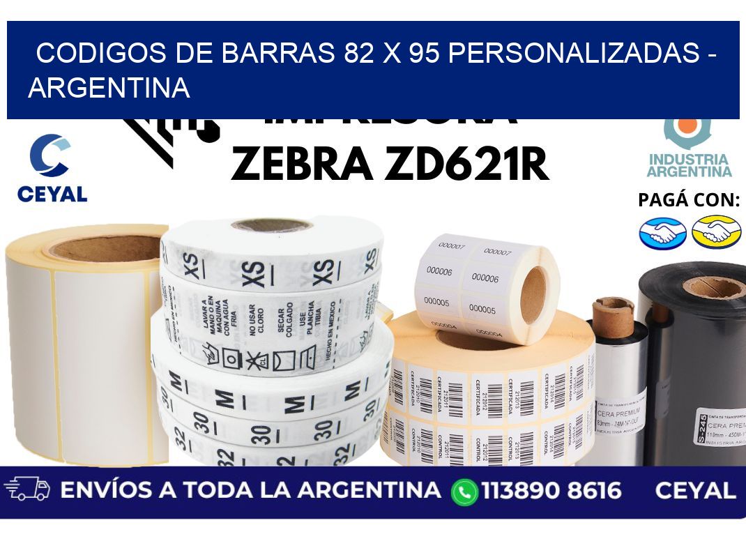 codigos de barras 82 x 95 personalizadas - Argentina