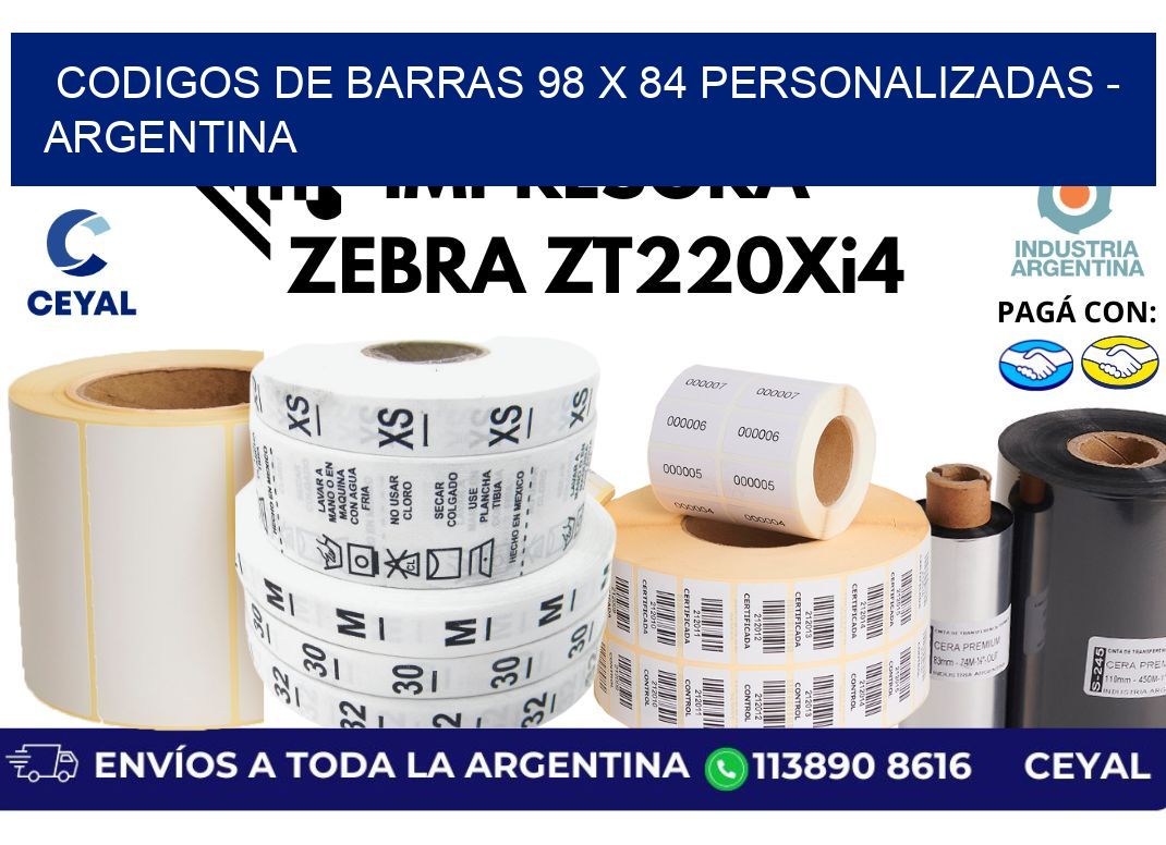 codigos de barras 98 x 84 personalizadas - Argentina