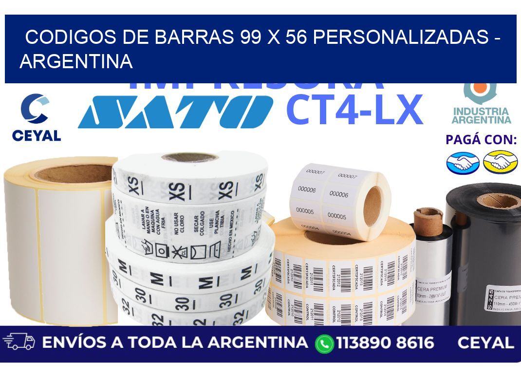 codigos de barras 99 x 56 personalizadas – Argentina