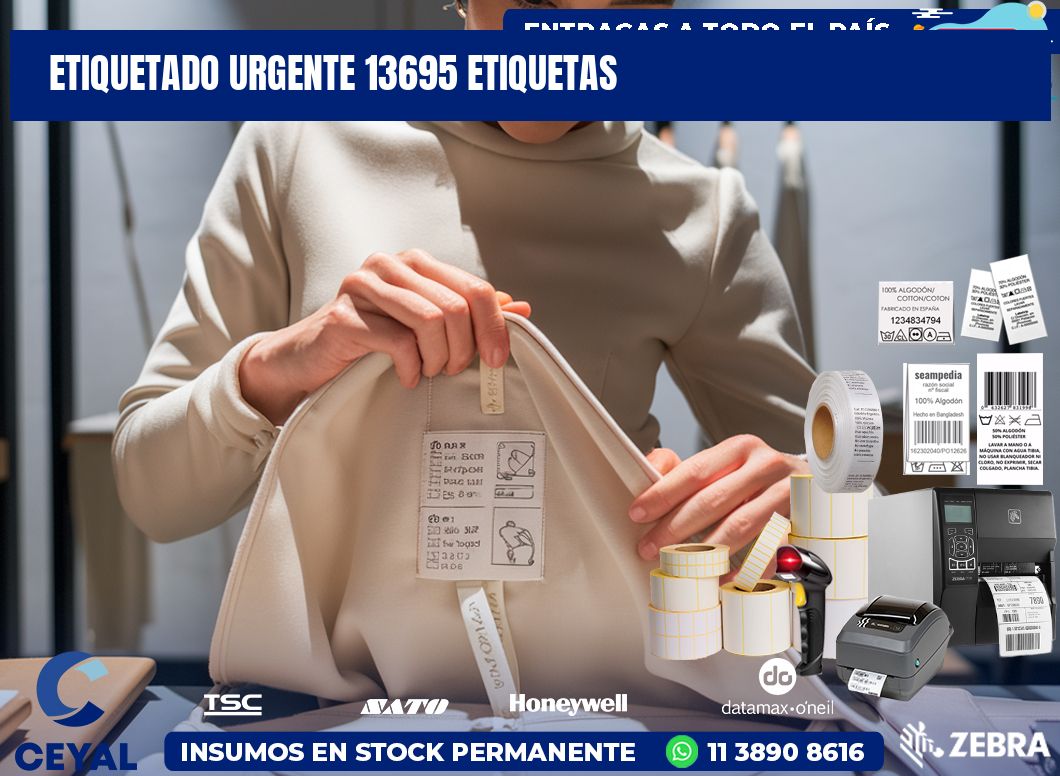 etiquetado urgente 13695 etiquetas