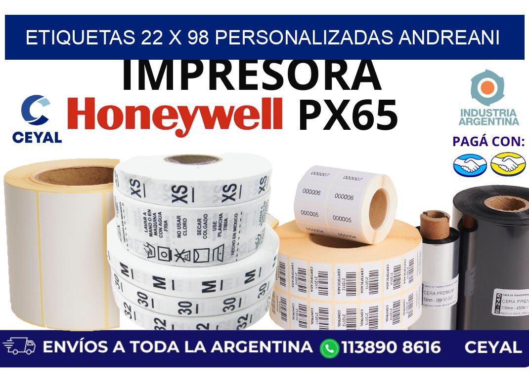 etiquetas 22 x 98 personalizadas andreani
