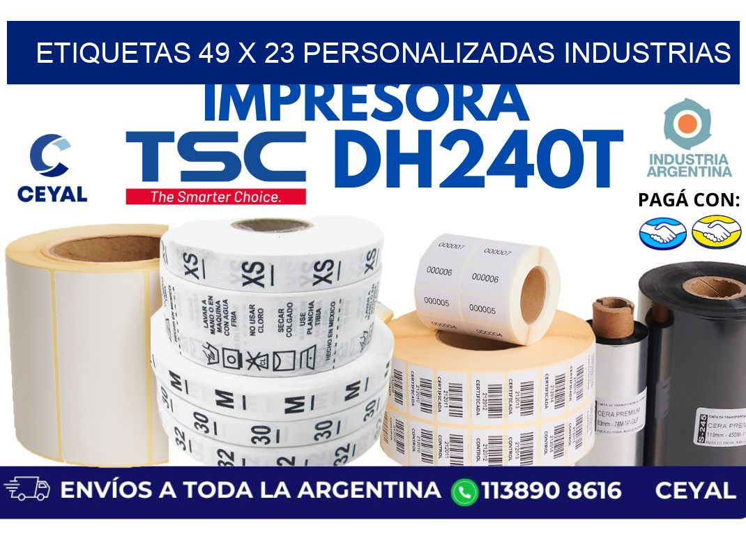 etiquetas 49 x 23 personalizadas industrias