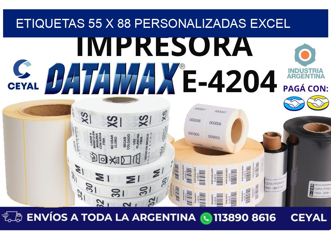 etiquetas 55 x 88 personalizadas excel