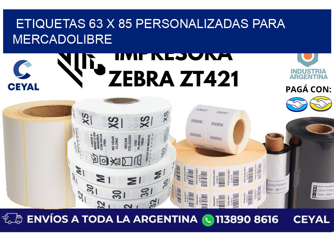 etiquetas 63 x 85 personalizadas para mercadolibre