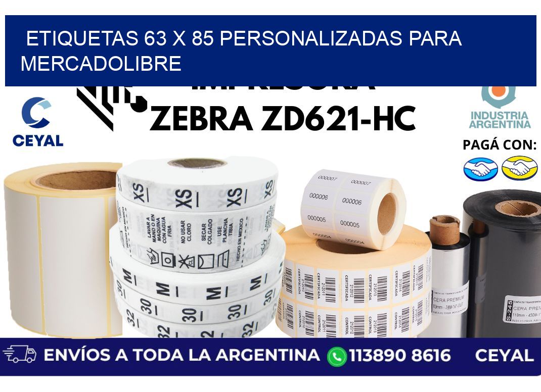 etiquetas 63 x 85 personalizadas para mercadolibre
