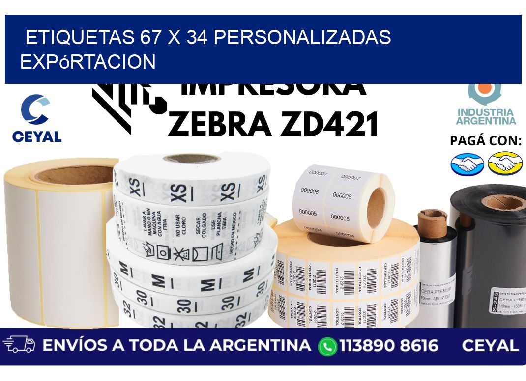 etiquetas 67 x 34 personalizadas expórtacion