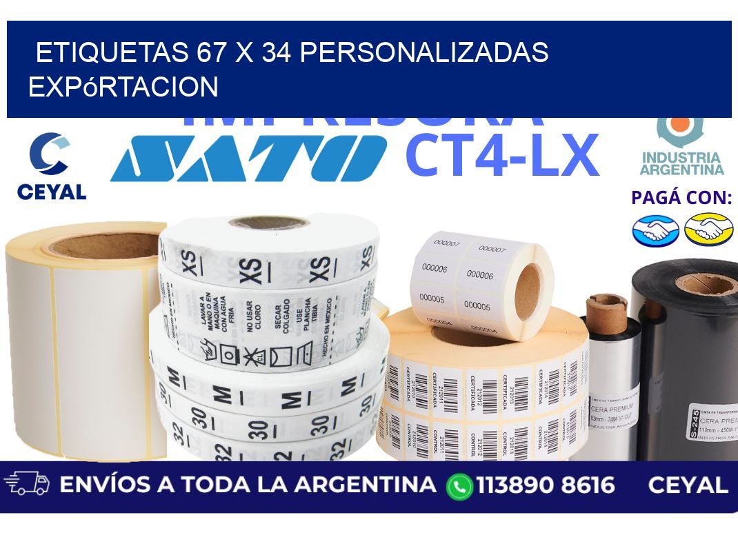 etiquetas 67 x 34 personalizadas expórtacion
