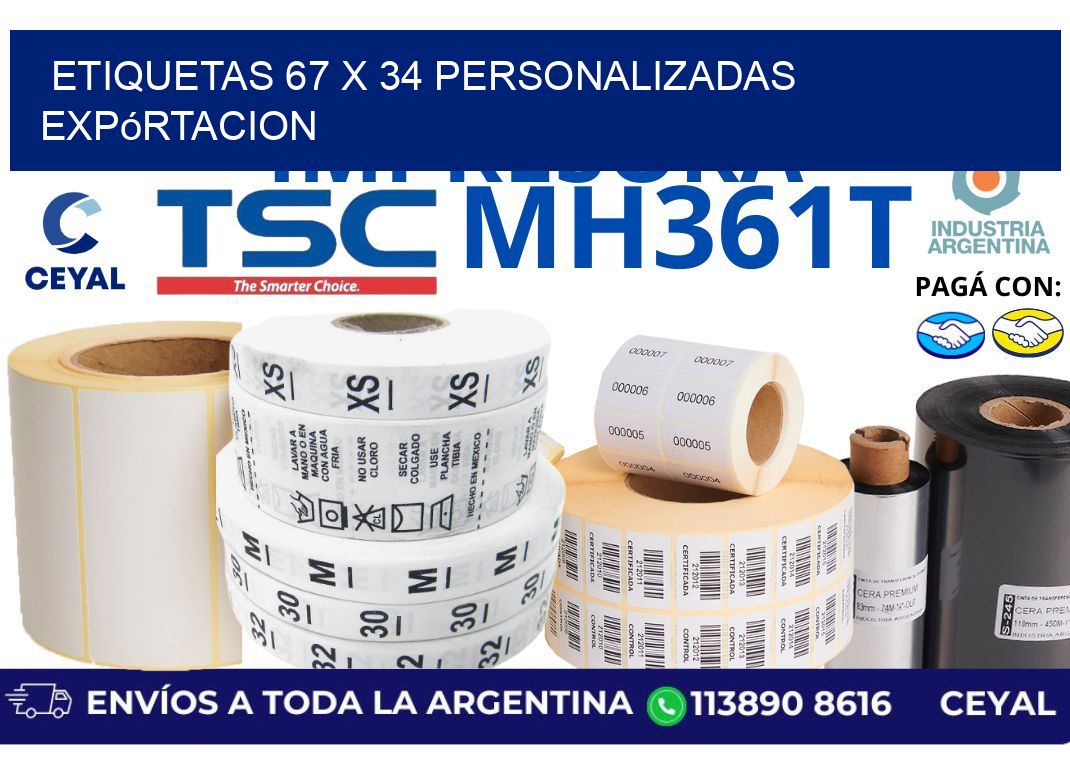 etiquetas 67 x 34 personalizadas expórtacion