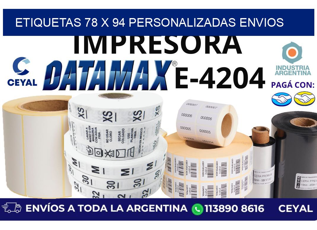 etiquetas 78 x 94 personalizadas envios