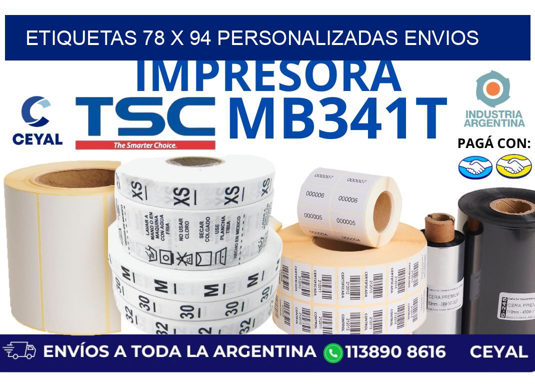 etiquetas 78 x 94 personalizadas envios