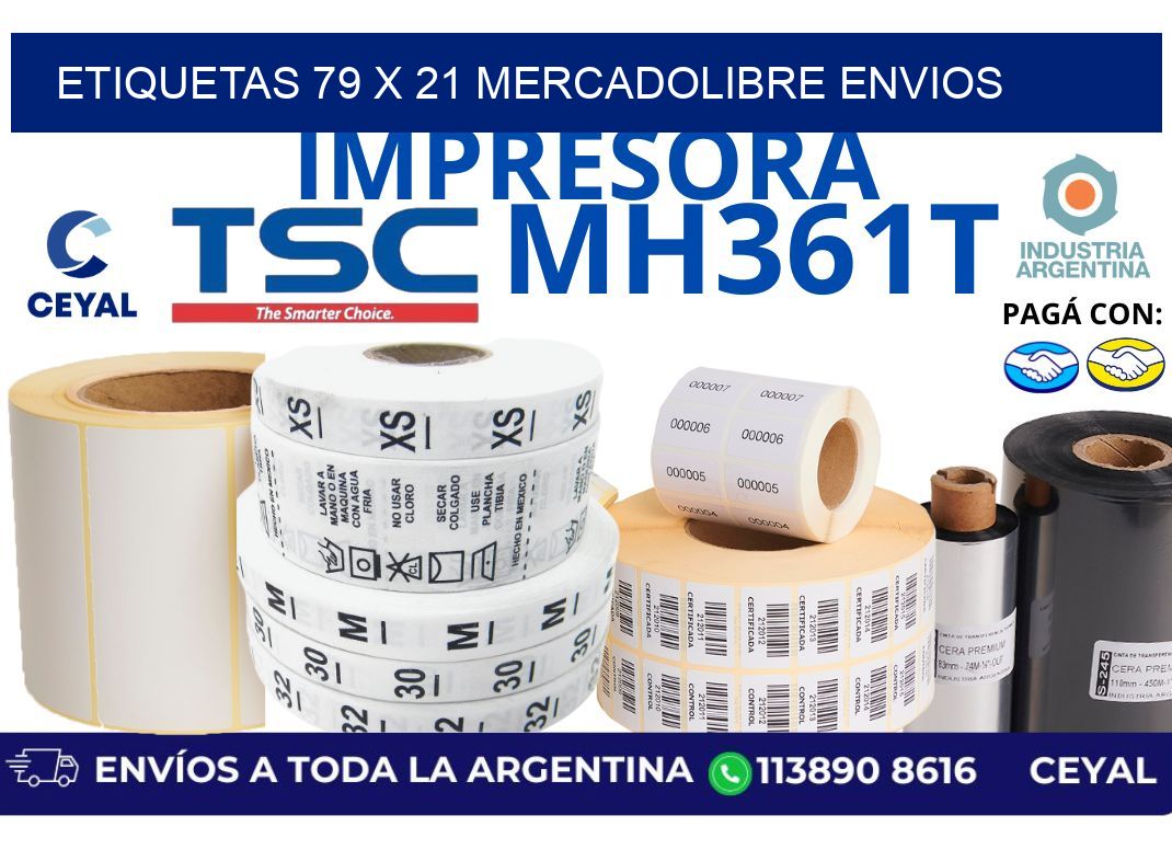 etiquetas 79 x 21 mercadolibre envios