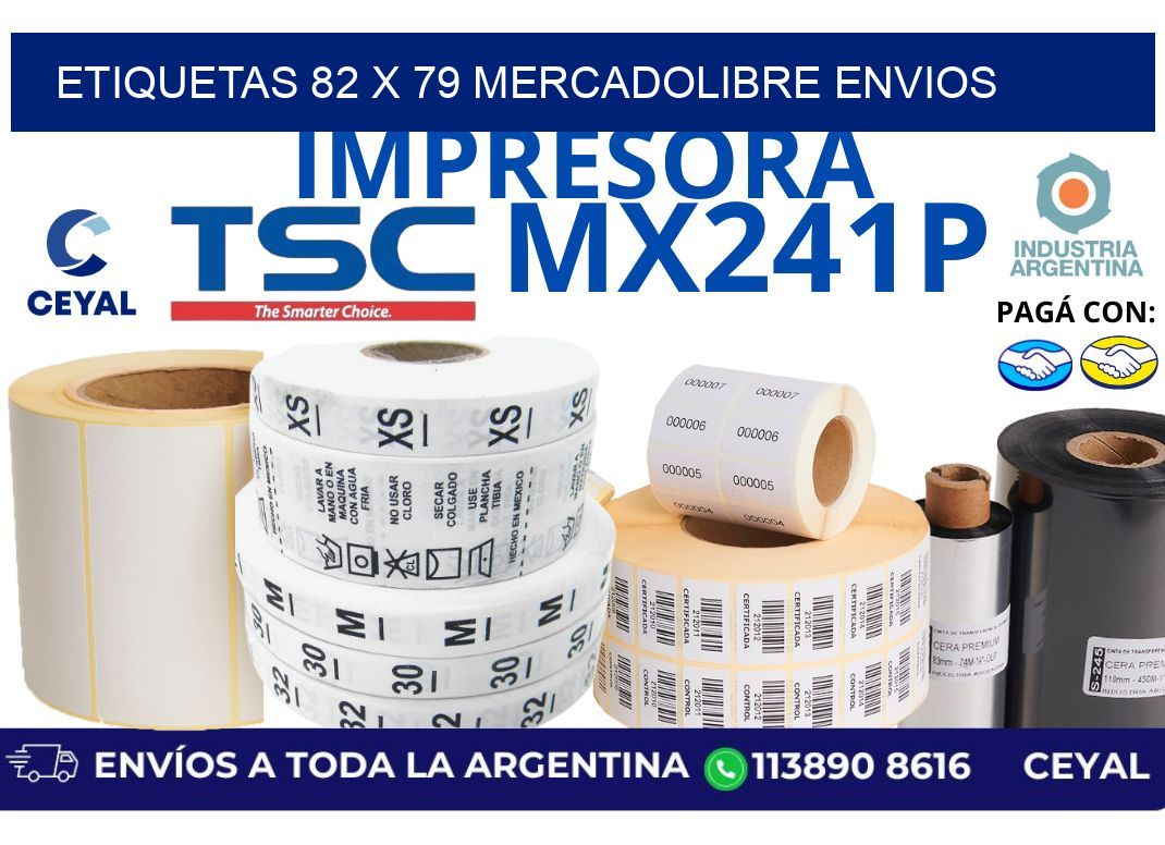 etiquetas 82 x 79 mercadolibre envios