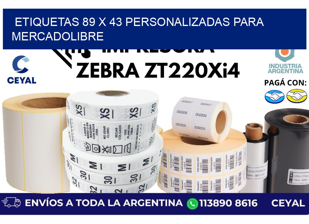 etiquetas 89 x 43 personalizadas para mercadolibre