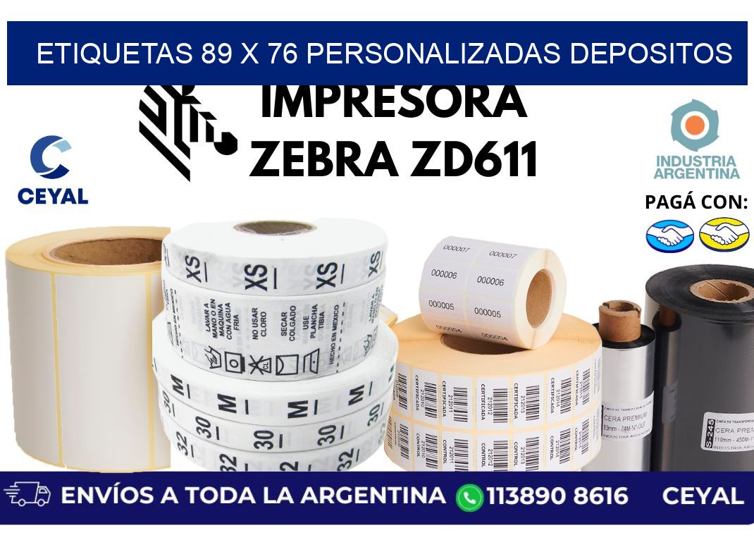 etiquetas 89 x 76 personalizadas depositos