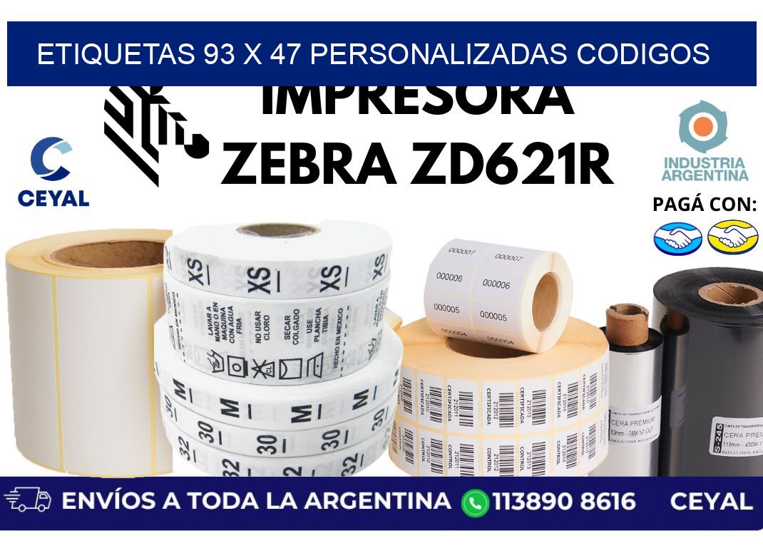 etiquetas 93 x 47 personalizadas codigos