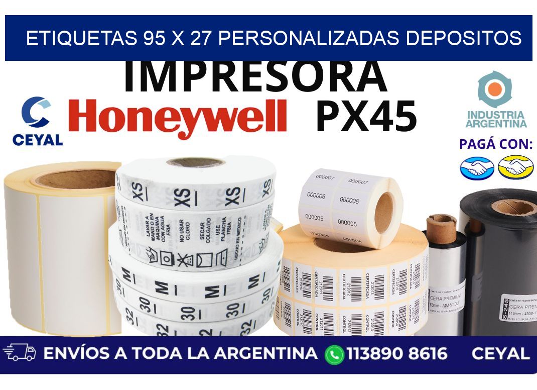 etiquetas 95 x 27 personalizadas depositos