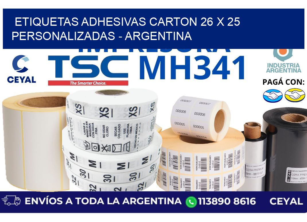 etiquetas adhesivas carton 26 x 25 personalizadas - Argentina