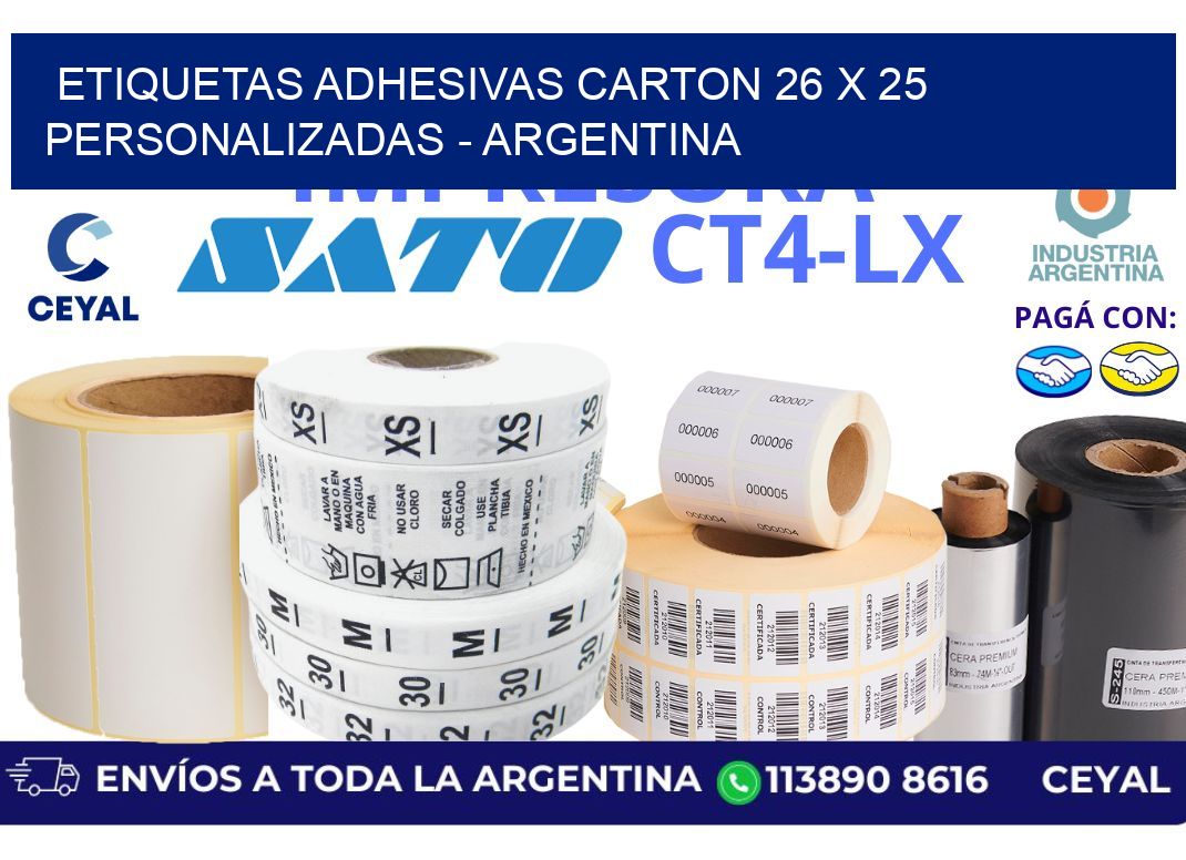 etiquetas adhesivas carton 26 x 25 personalizadas – Argentina