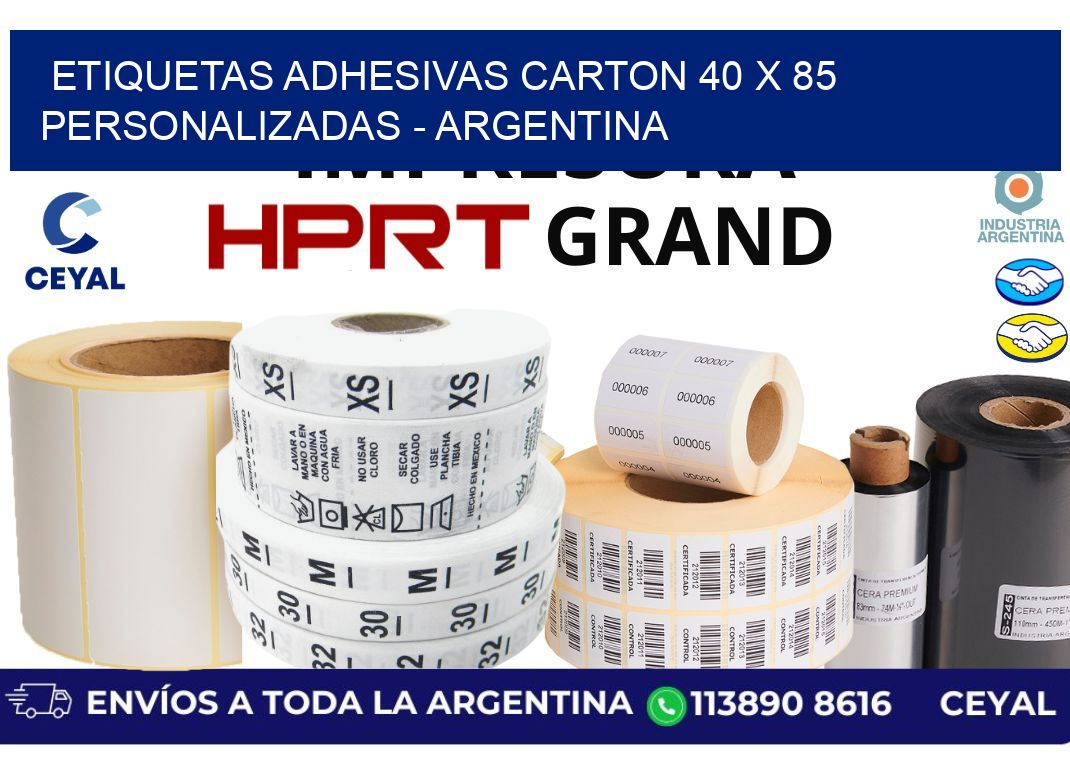 etiquetas adhesivas carton 40 x 85 personalizadas - Argentina
