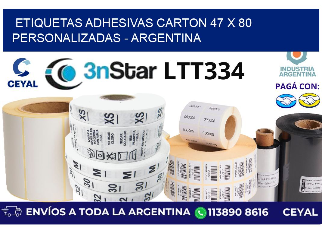 etiquetas adhesivas carton 47 x 80 personalizadas - Argentina