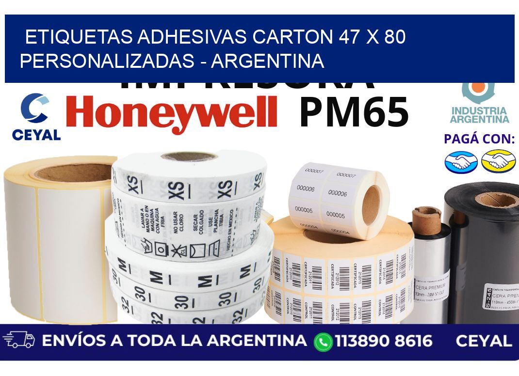 etiquetas adhesivas carton 47 x 80 personalizadas - Argentina