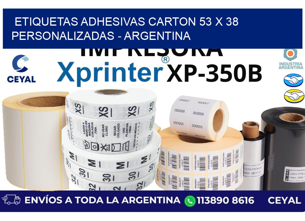 etiquetas adhesivas carton 53 x 38 personalizadas - Argentina