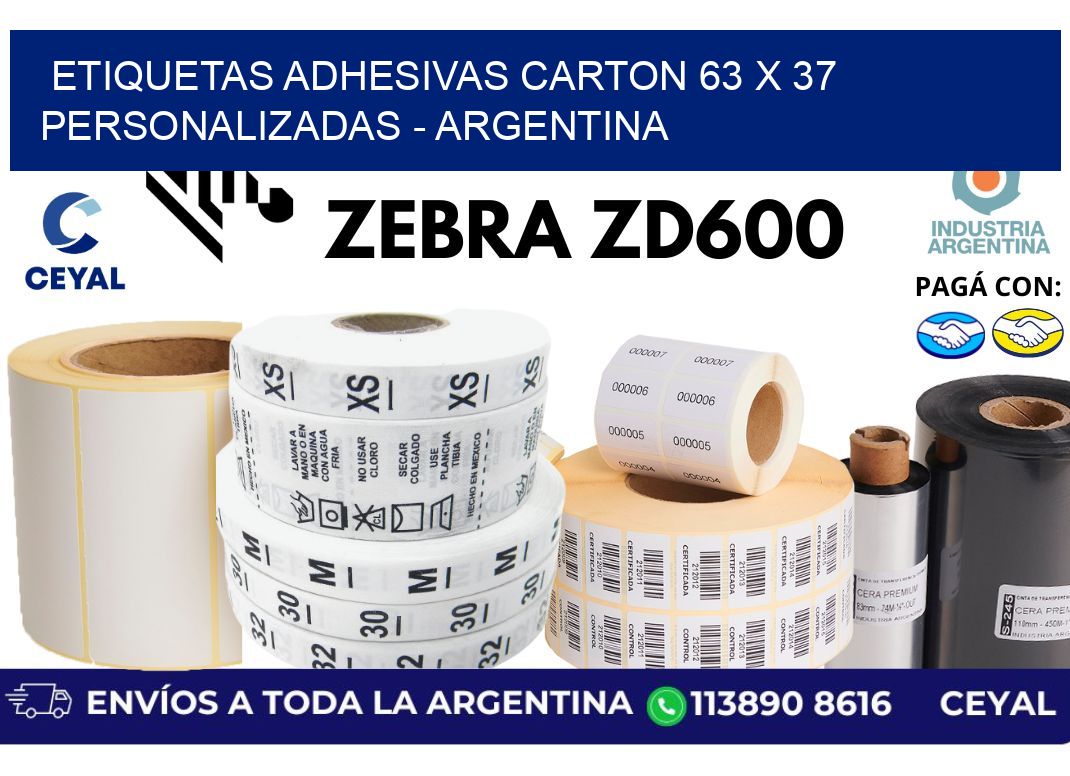 etiquetas adhesivas carton 63 x 37 personalizadas - Argentina