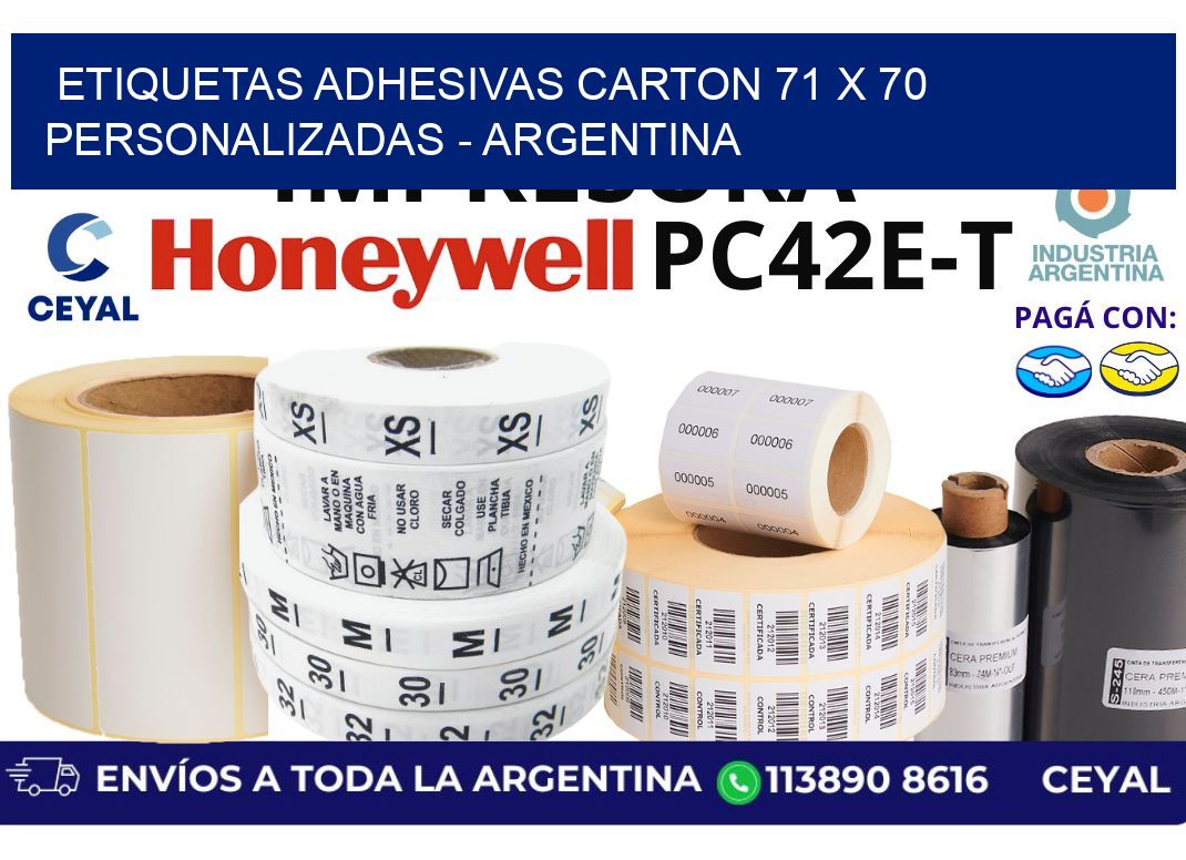 etiquetas adhesivas carton 71 x 70 personalizadas - Argentina