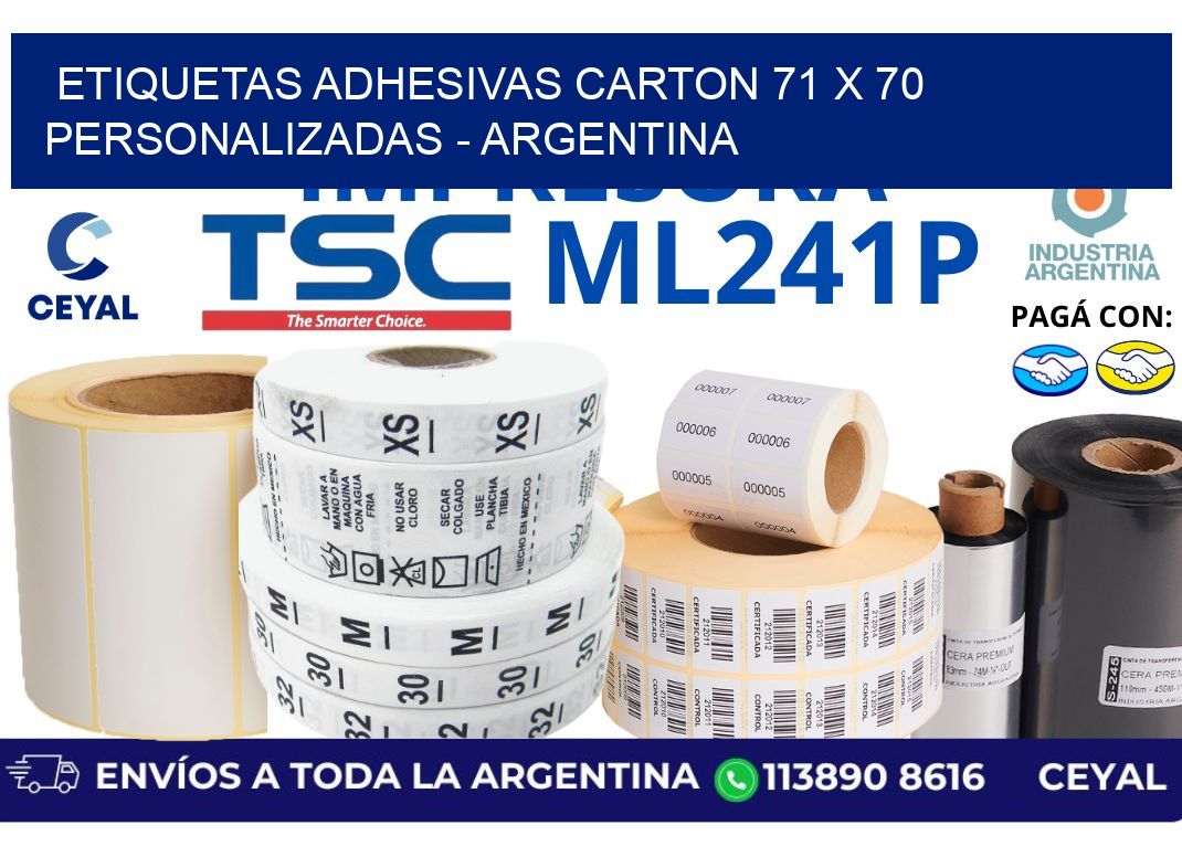 etiquetas adhesivas carton 71 x 70 personalizadas - Argentina