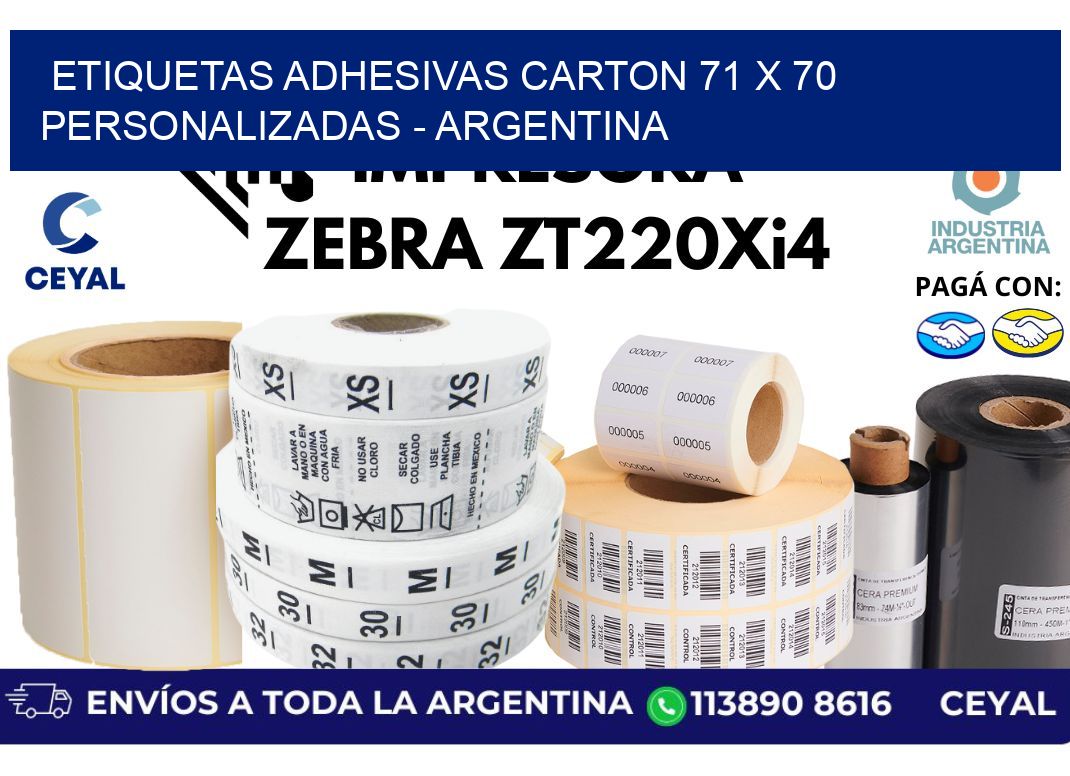 etiquetas adhesivas carton 71 x 70 personalizadas – Argentina