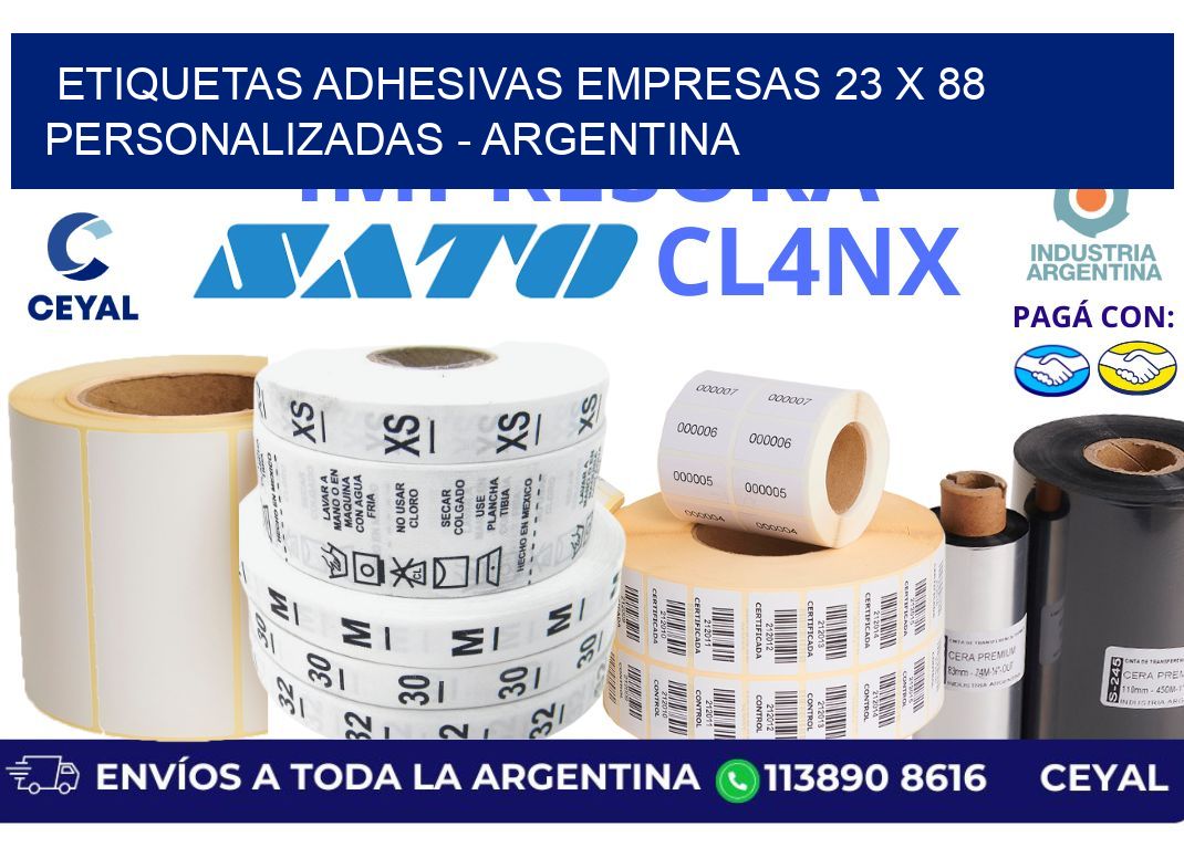 etiquetas adhesivas empresas 23 x 88 personalizadas - Argentina