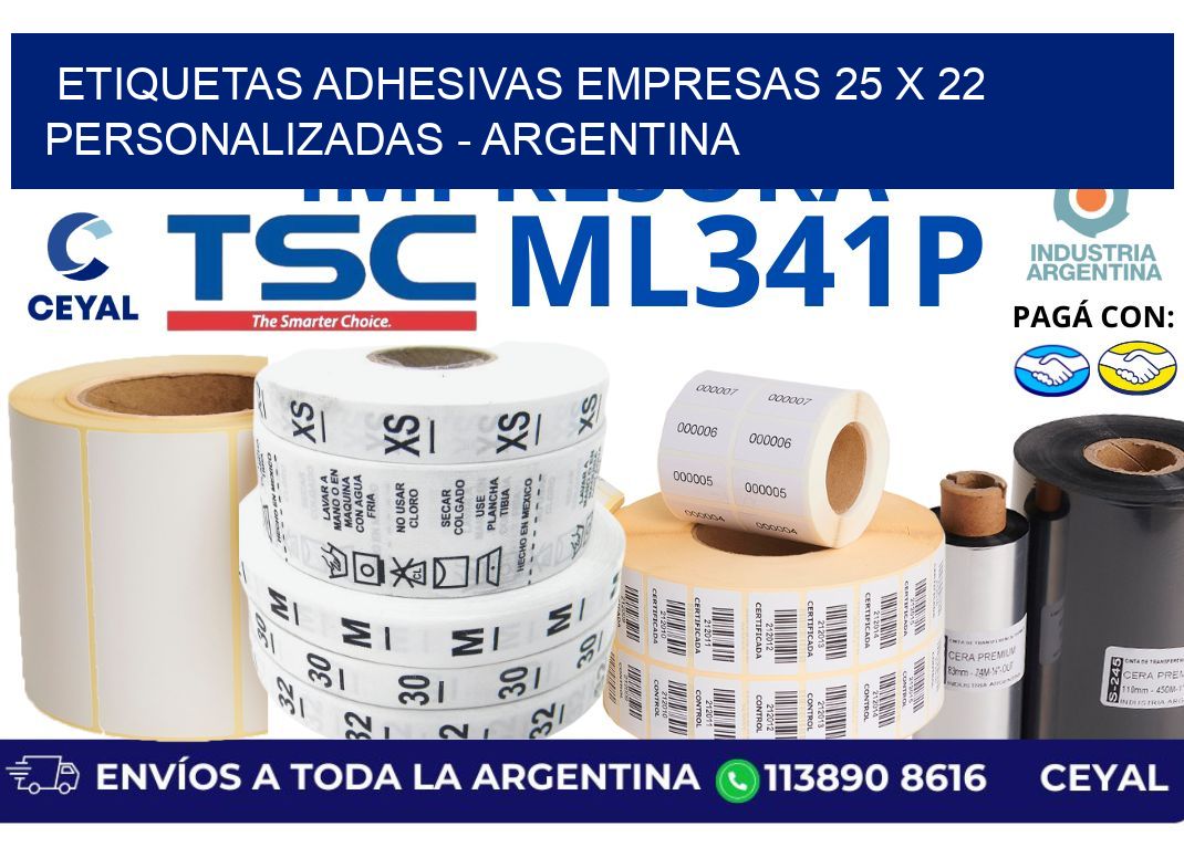 etiquetas adhesivas empresas 25 x 22 personalizadas - Argentina