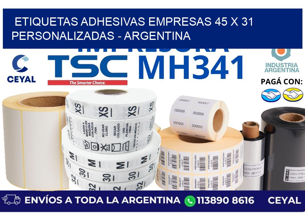etiquetas adhesivas empresas 45 x 31 personalizadas - Argentina