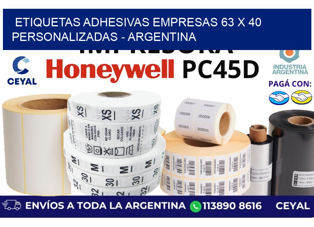 etiquetas adhesivas empresas 63 x 40 personalizadas - Argentina