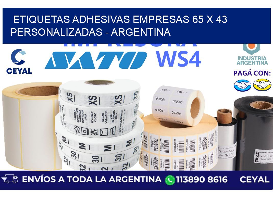 etiquetas adhesivas empresas 65 x 43 personalizadas - Argentina