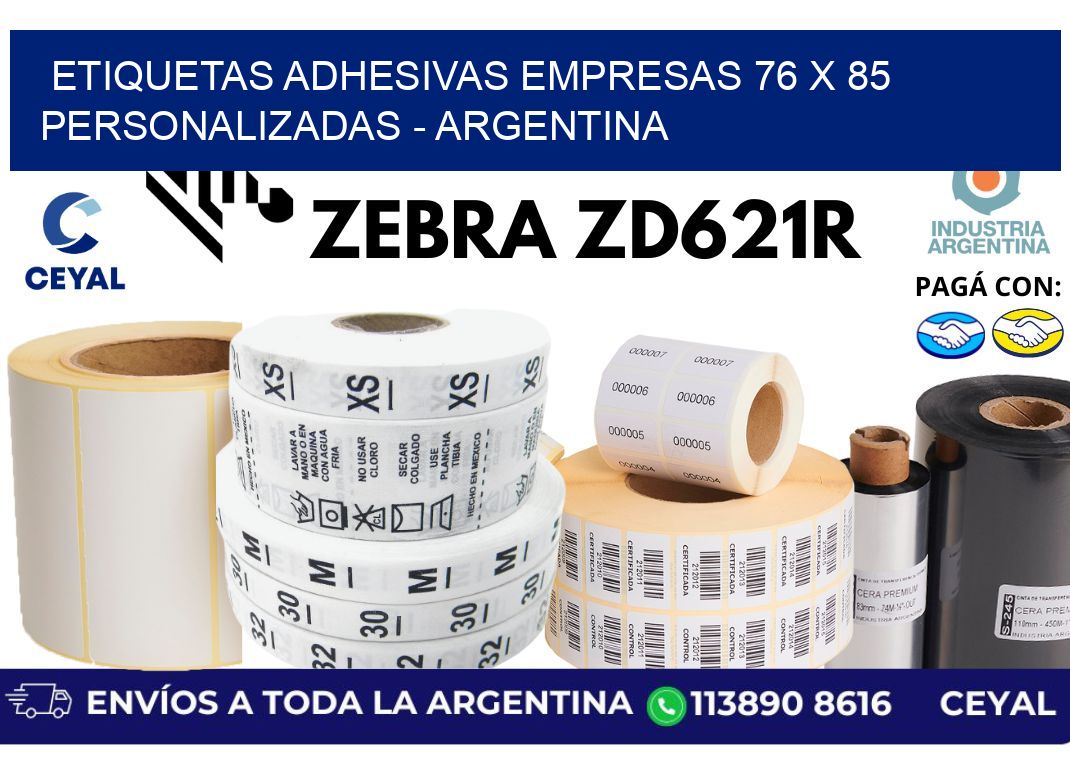 etiquetas adhesivas empresas 76 x 85 personalizadas – Argentina