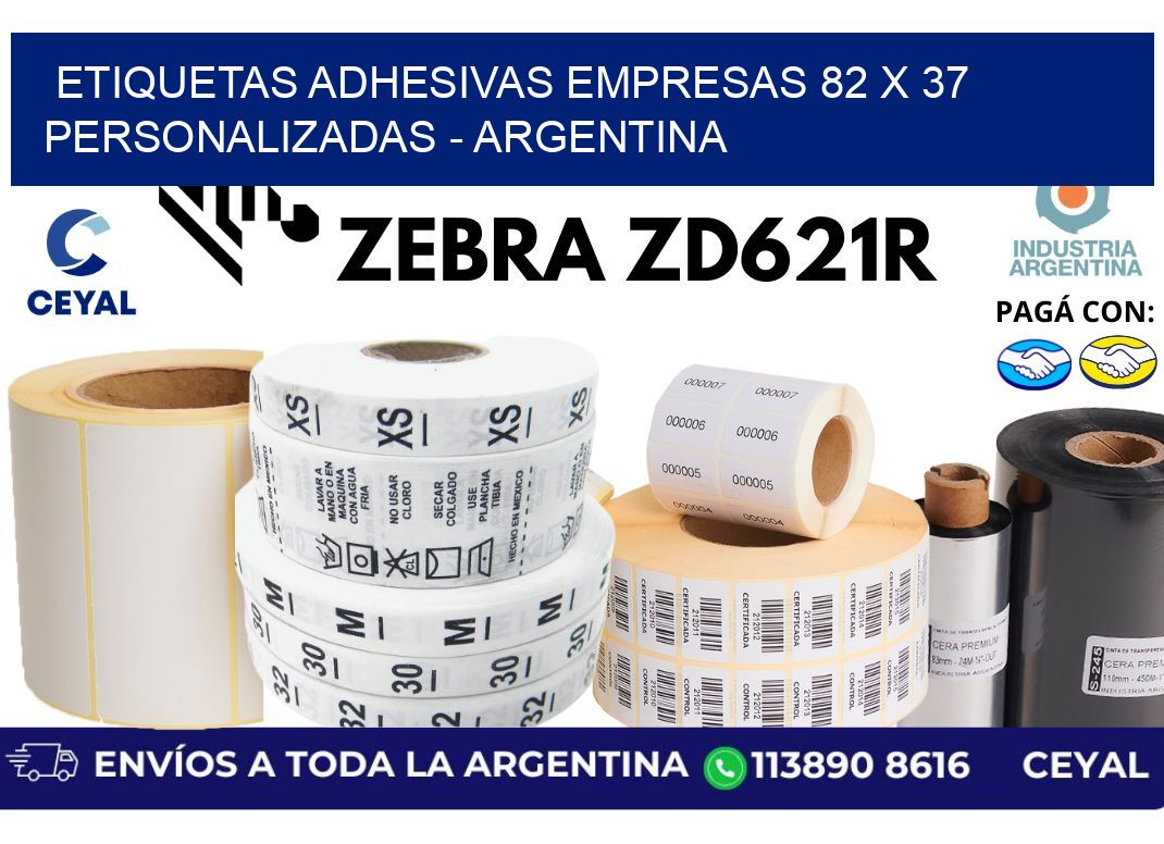 etiquetas adhesivas empresas 82 x 37 personalizadas – Argentina