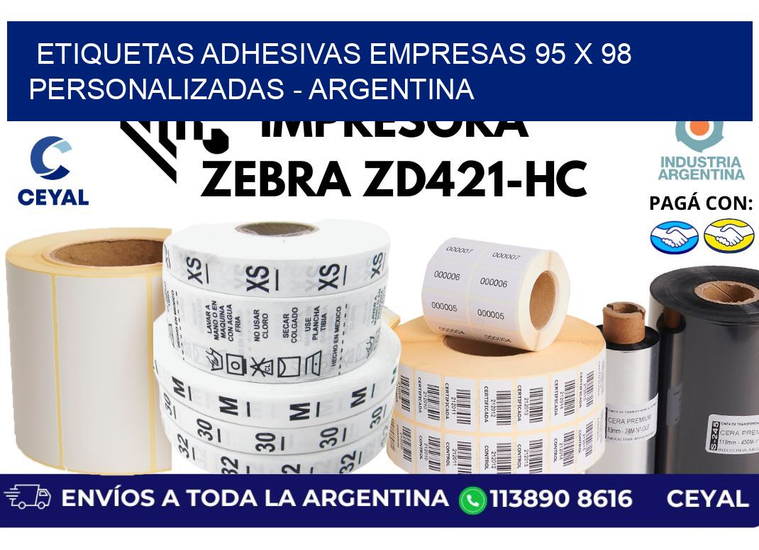 etiquetas adhesivas empresas 95 x 98 personalizadas - Argentina