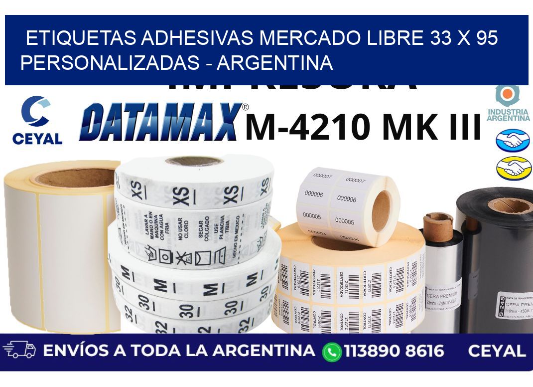 etiquetas adhesivas mercado libre 33 x 95 personalizadas - Argentina