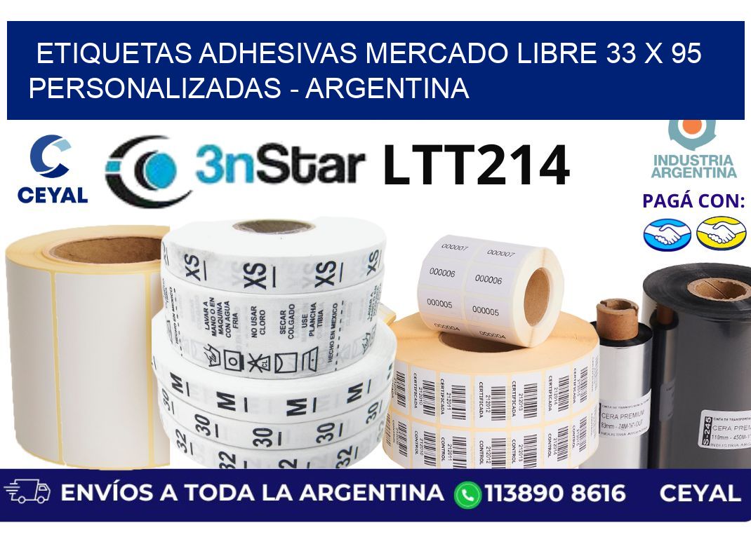 etiquetas adhesivas mercado libre 33 x 95 personalizadas – Argentina