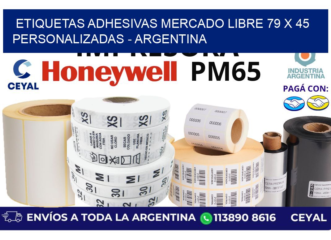 etiquetas adhesivas mercado libre 79 x 45 personalizadas – Argentina