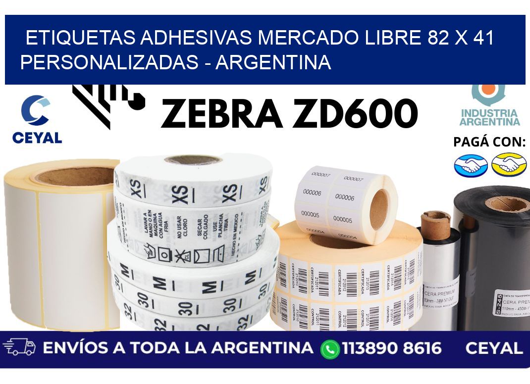 etiquetas adhesivas mercado libre 82 x 41 personalizadas - Argentina