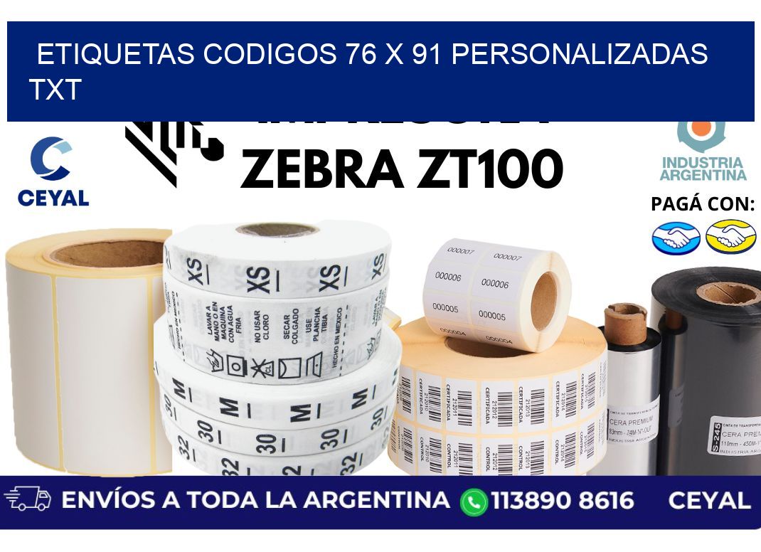 etiquetas codigos 76 x 91 personalizadas txt
