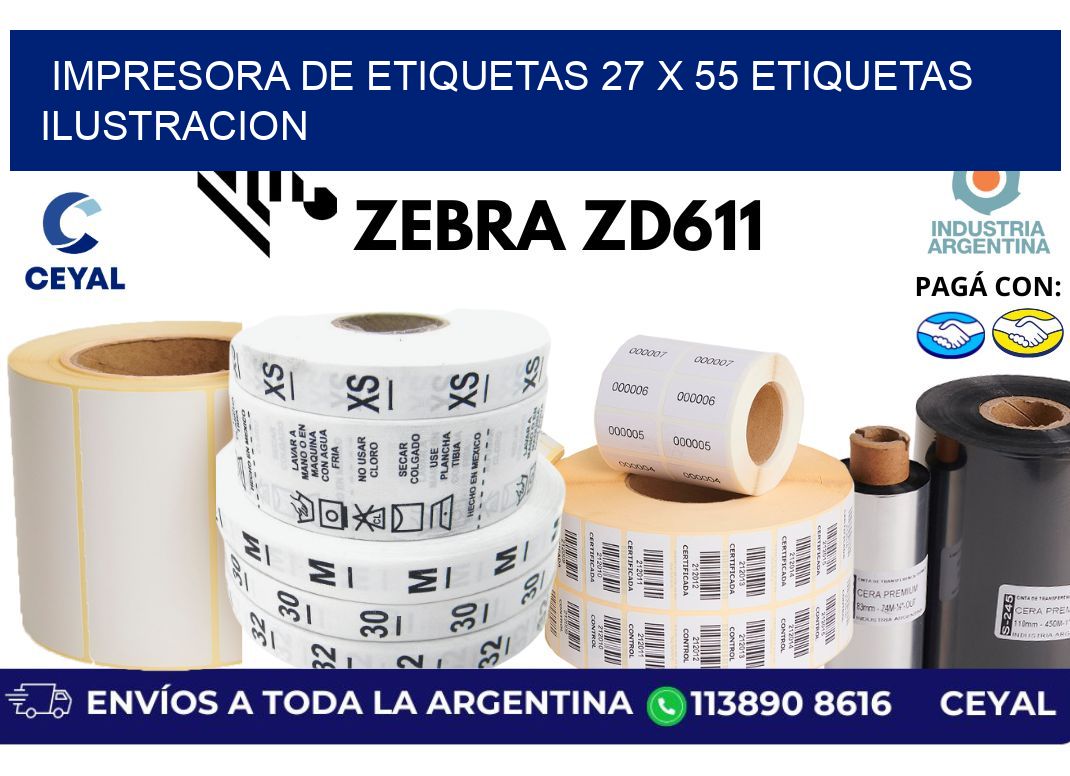 impresora de etiquetas 27 x 55 etiquetas ilustracion